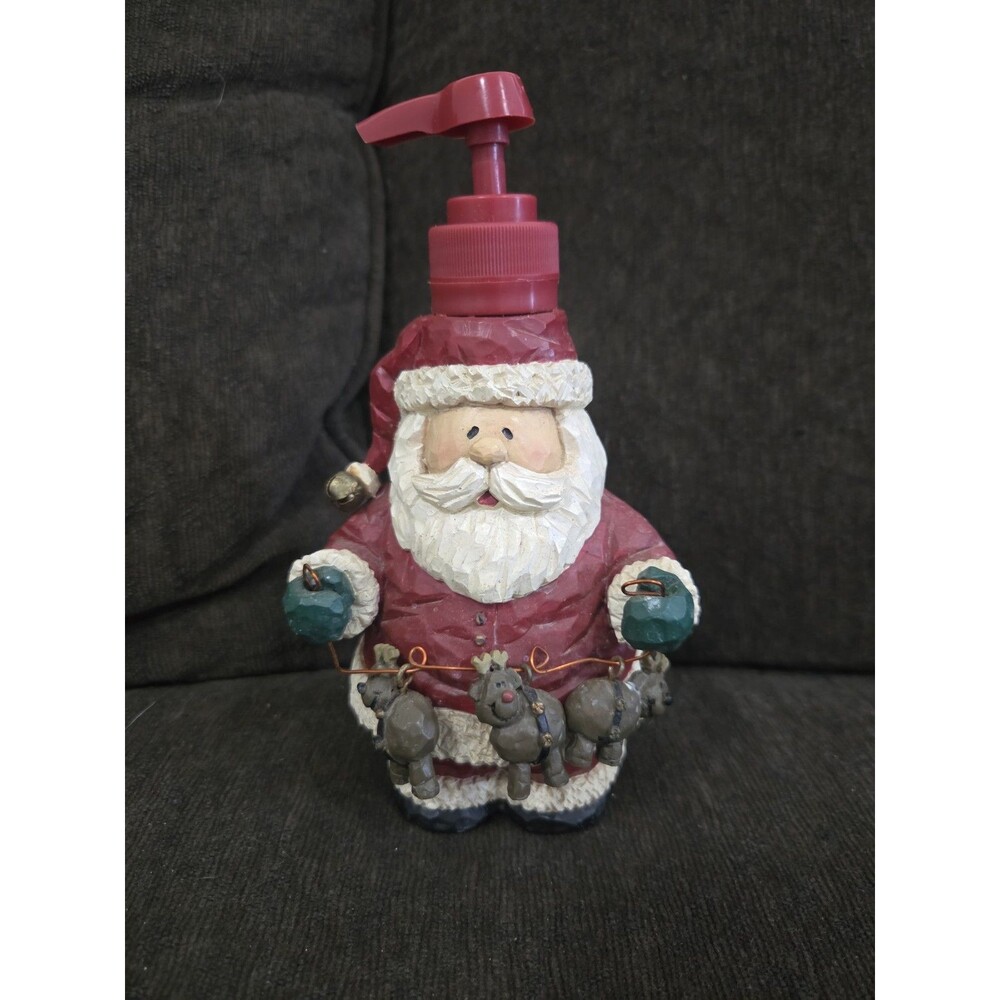 Whimsical Santa Claus Soap Lotion Pump Dispenser Ceramic Christmas Decor